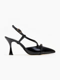 Γόβες λουστρίνι slingback μυτερές TFP - Μαύρο - thefashionproject.gr - TFP
