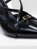 Γόβες λουστρίνι slingback μυτερές TFP - Μαύρο - thefashionproject.gr - TFP
