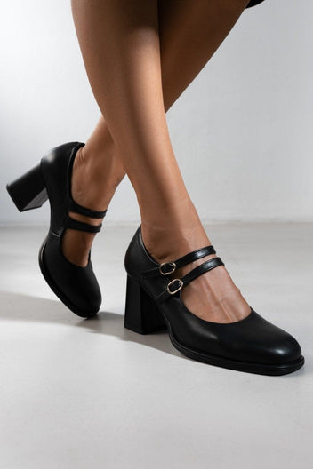 Γόβες Mary Jane δερμάτινες Ragazza 076 - Μαύρο - thefashionproject.gr - RAGAZZA