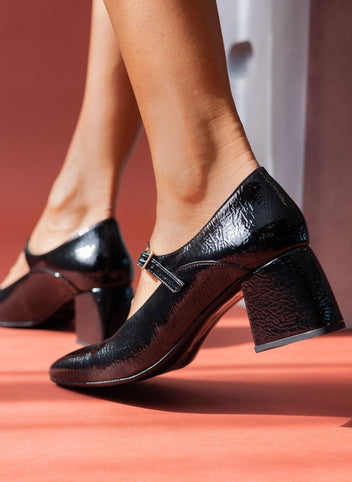 Γόβες Mary Jane λουστρίνι TFP - Μαύρο - thefashionproject.gr - TFP