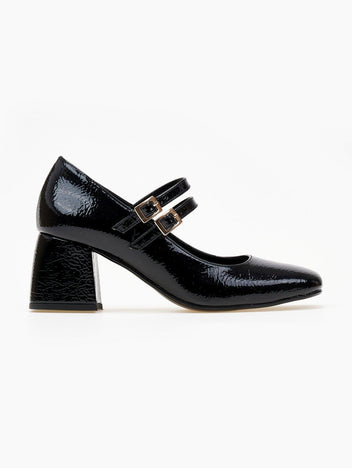 Γόβες Mary Jane λουστρίνι TFP - Μαύρο - thefashionproject.gr - TFP