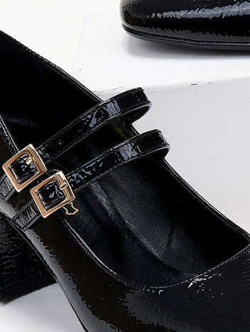 Γόβες Mary Jane λουστρίνι TFP - Μαύρο - thefashionproject.gr - TFP