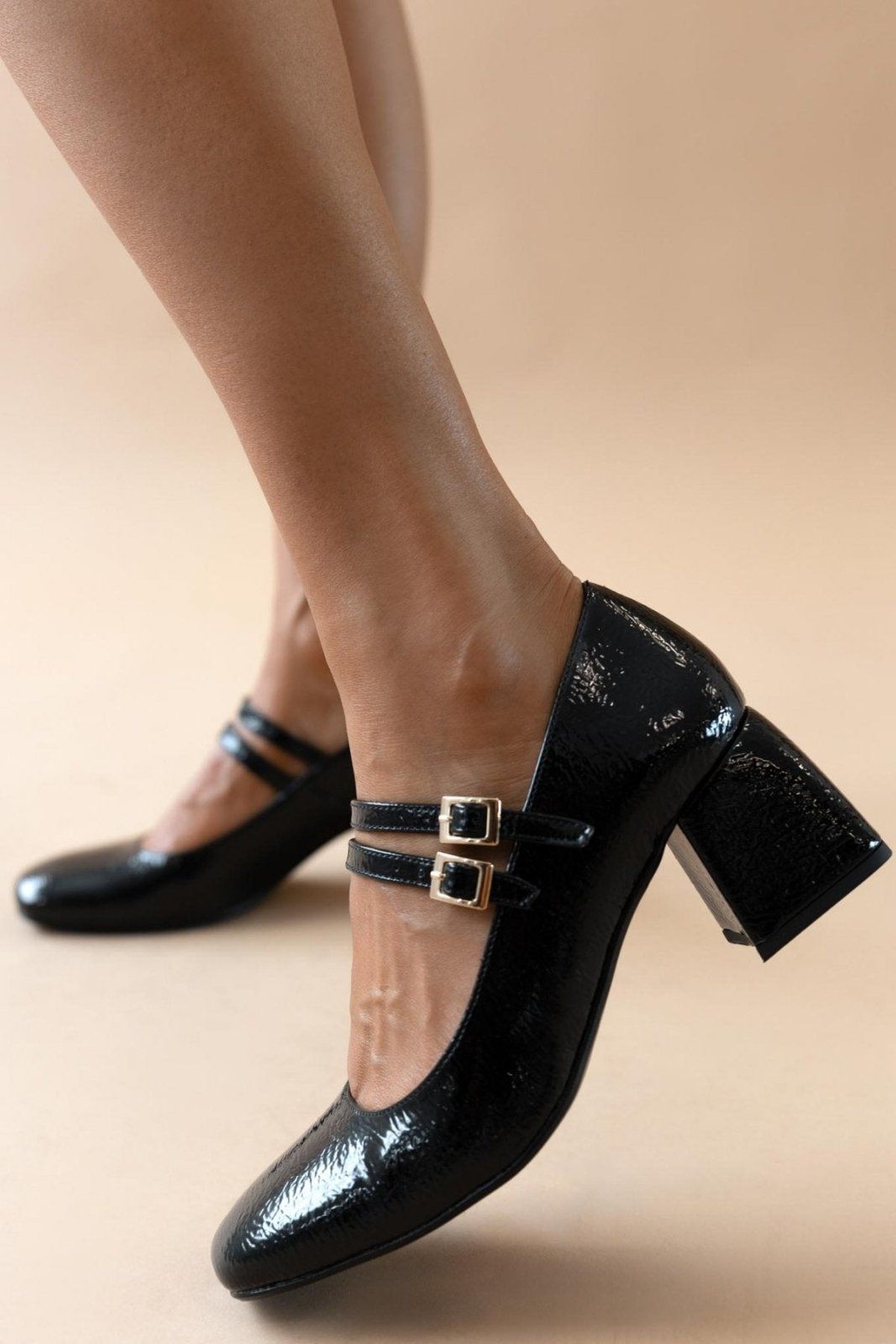 Γόβες Mary Jane λουστρίνι TFP - Μαύρο - thefashionproject.gr - TFP