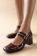 Γόβες Mary Jane λουστρίνι TFP - Μπορντό - thefashionproject.gr - TFP