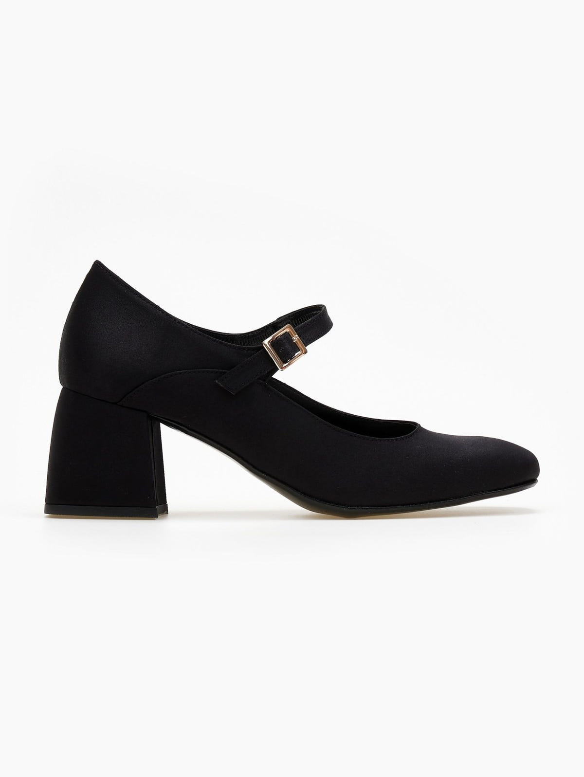 Γόβες Mary Jane σατέν tfp - Μαύρο - thefashionproject.gr - TFP