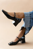 Γόβες Mary Janes λουστρίνι με τακούνι - Μαύρο - thefashionproject.gr - BOTEGGA 22 - 22717002002