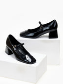 Γόβες Mary Janes λουστρίνι με τακούνι - Μαύρο - thefashionproject.gr - BOTEGGA 22