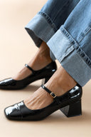 Γόβες Mary Janes λουστρίνι με τακούνι - Μαύρο - thefashionproject.gr - BOTEGGA 22