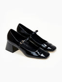 Γόβες Mary Janes λουστρίνι με τακούνι - Μαύρο - thefashionproject.gr - BOTEGGA 22