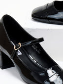 Γόβες Mary Janes λουστρίνι με τακούνι - Μαύρο - thefashionproject.gr - BOTEGGA 22 - 22717002002