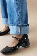 Γόβες Mary Janes λουστρίνι με τακούνι - Μαύρο - thefashionproject.gr - BOTEGGA 22