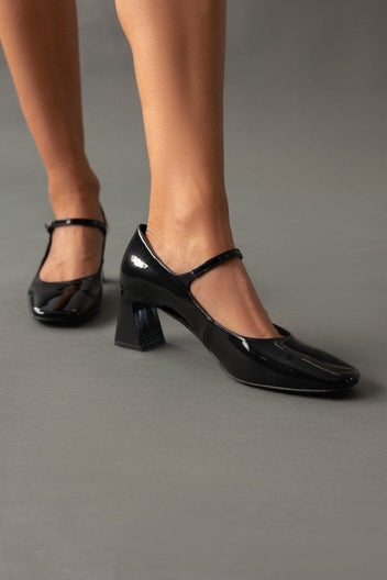 Γόβες Mary Janes λουστρίνι TFP - Μαύρο - thefashionproject.gr - TFP