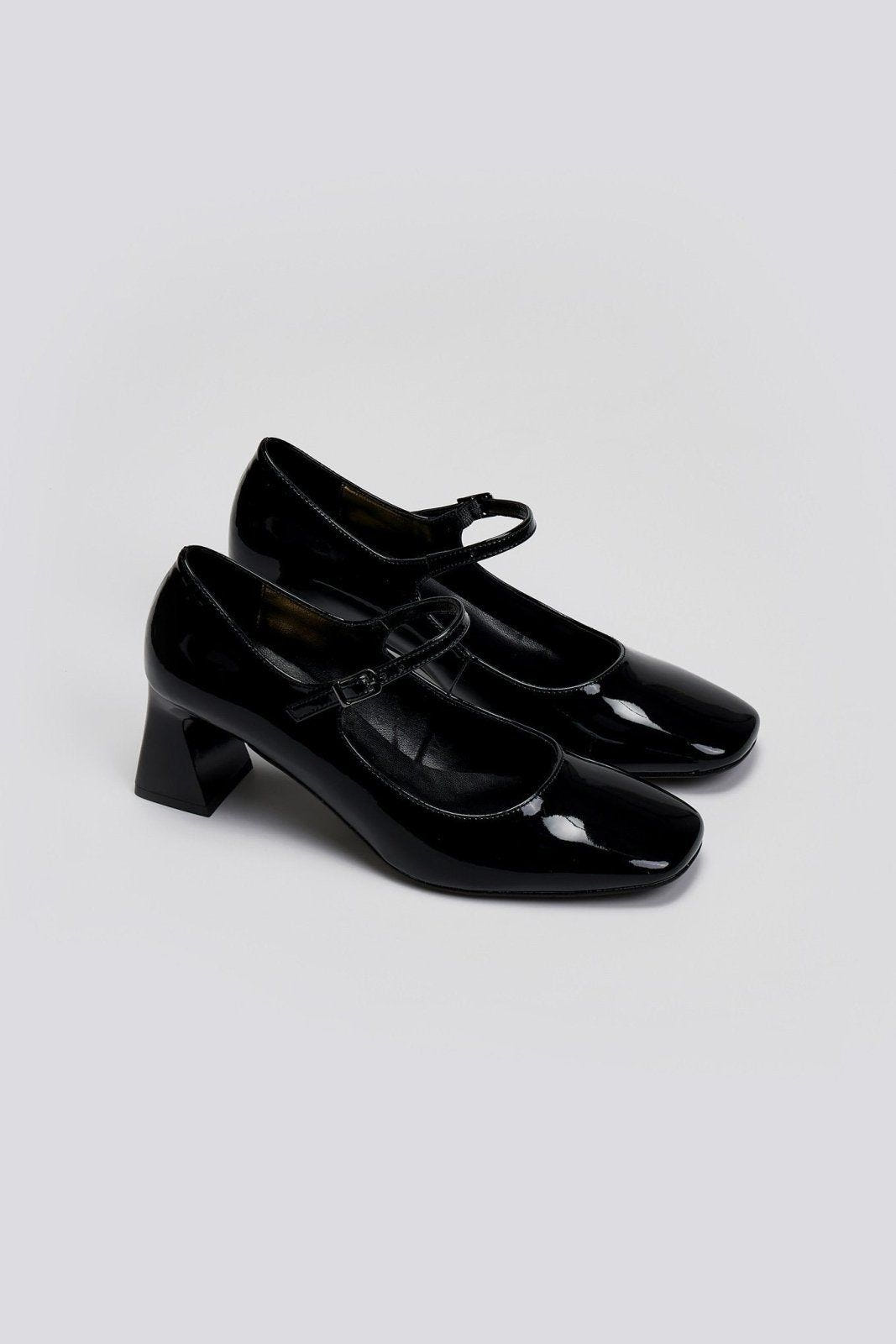Γόβες Mary Janes λουστρίνι TFP - Μαύρο - thefashionproject.gr - TFP
