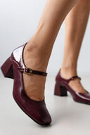 Γόβες Mary Janes με λουστρίνι TFP - Burgundy - thefashionproject.gr - TFP