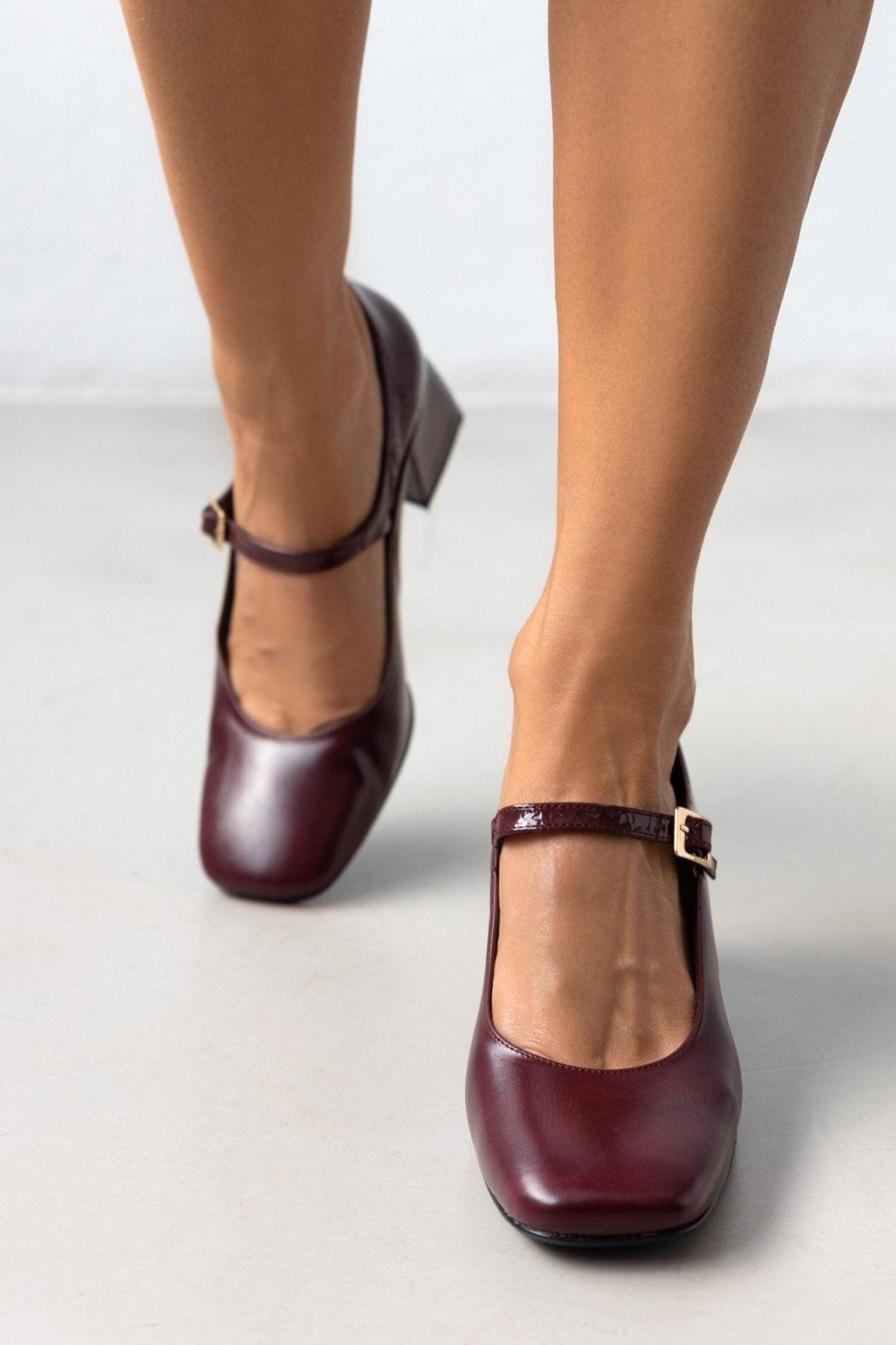Γόβες Mary Janes με λουστρίνι TFP - Burgundy - thefashionproject.gr - TFP
