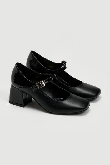 Γόβες Mary Janes με λουστρίνι TFP - Μαύρο - thefashionproject.gr - TFP