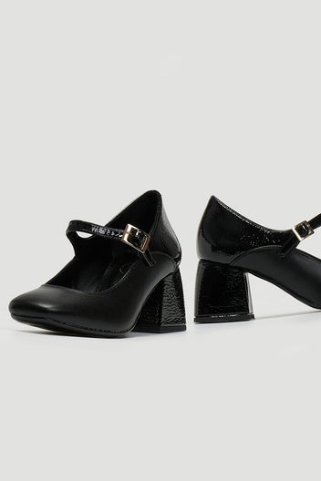 Γόβες Mary Janes με λουστρίνι TFP - Μαύρο - thefashionproject.gr - TFP