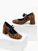 Γόβες Mary Janes suede με print TFP - Leopard - thefashionproject.gr - TFP