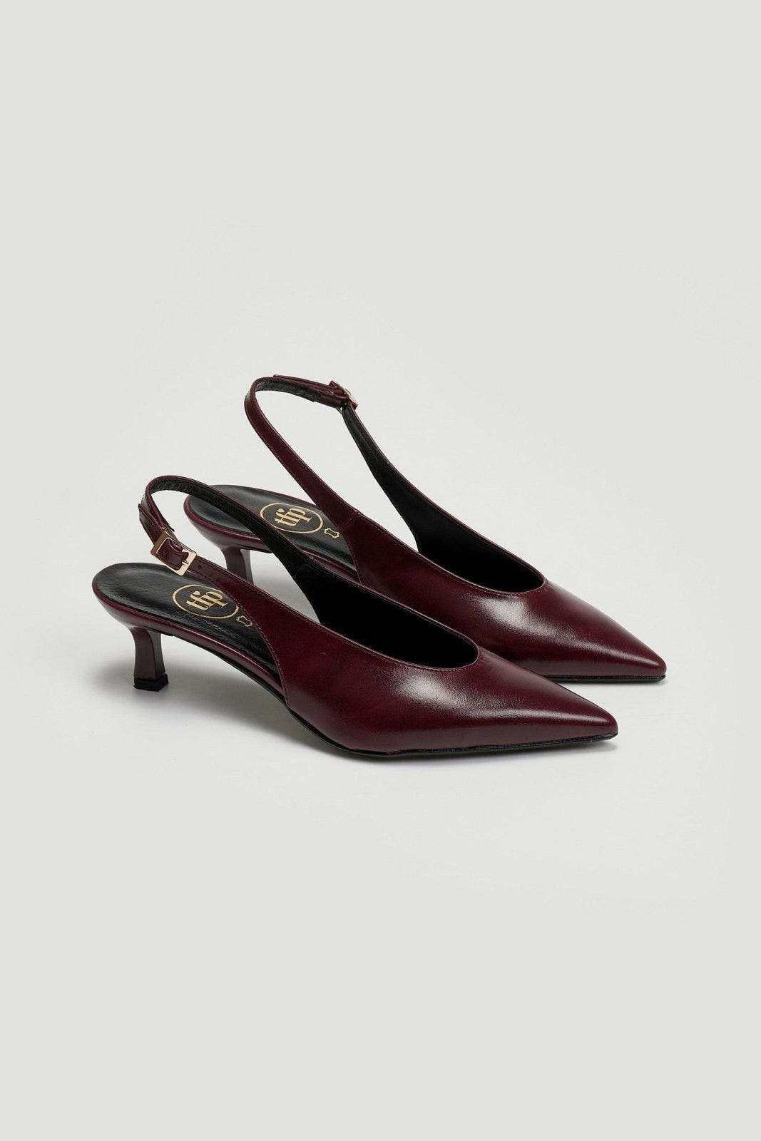 Γόβες ματ μυτερές slingback TFP - Burgundy - thefashionproject.gr - TFP
