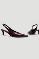 Γόβες ματ μυτερές slingback TFP - Burgundy - thefashionproject.gr - TFP