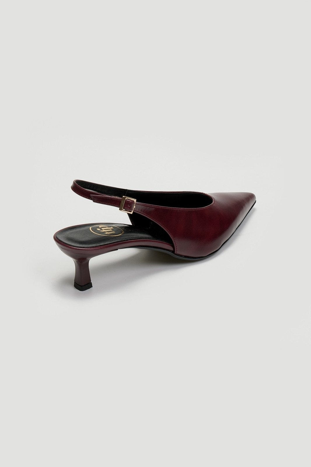 Γόβες ματ μυτερές slingback TFP - Burgundy - thefashionproject.gr - TFP
