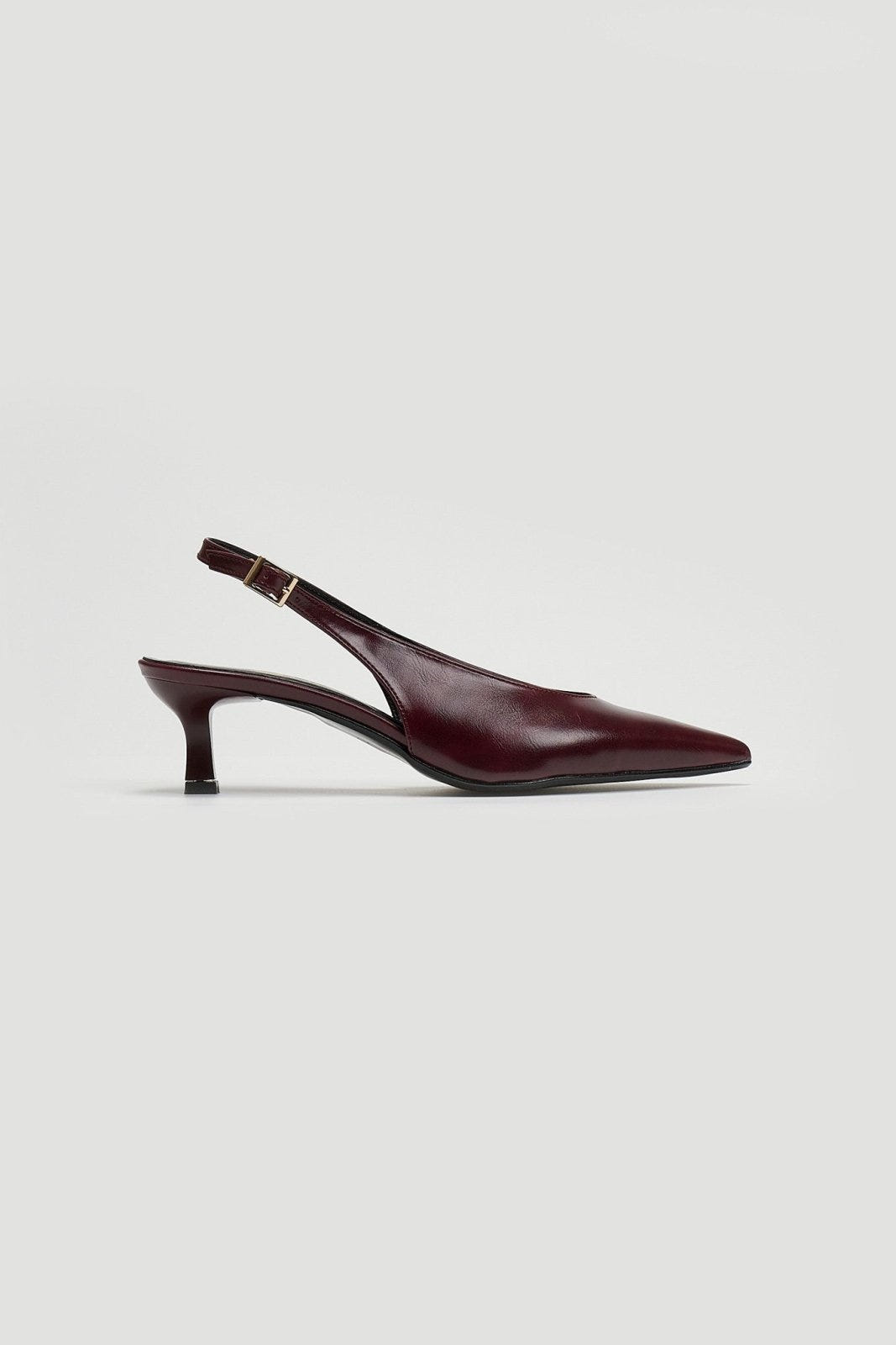 Γόβες ματ μυτερές slingback TFP - Burgundy - thefashionproject.gr - TFP
