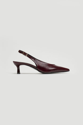 Γόβες ματ μυτερές slingback TFP - Burgundy - thefashionproject.gr - TFP
