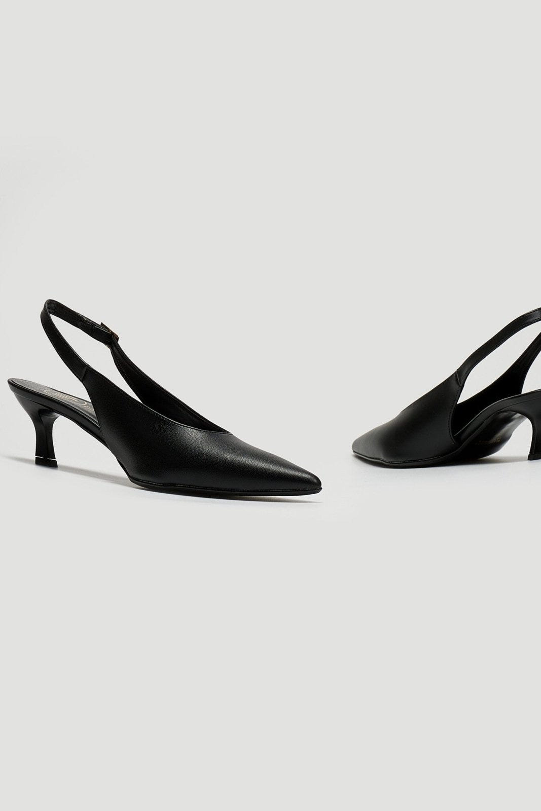 Γόβες ματ μυτερές slingback TFP - Μαύρο - thefashionproject.gr - TFP