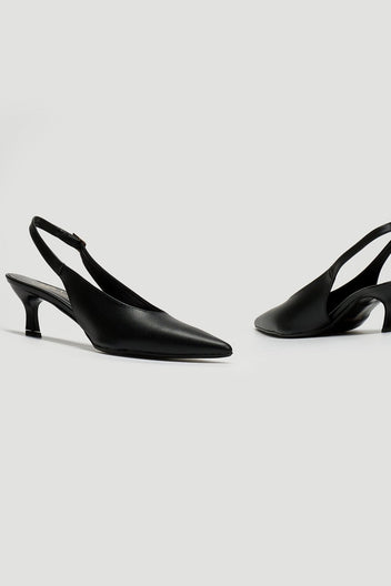 Γόβες ματ μυτερές slingback TFP - Μαύρο - thefashionproject.gr - TFP