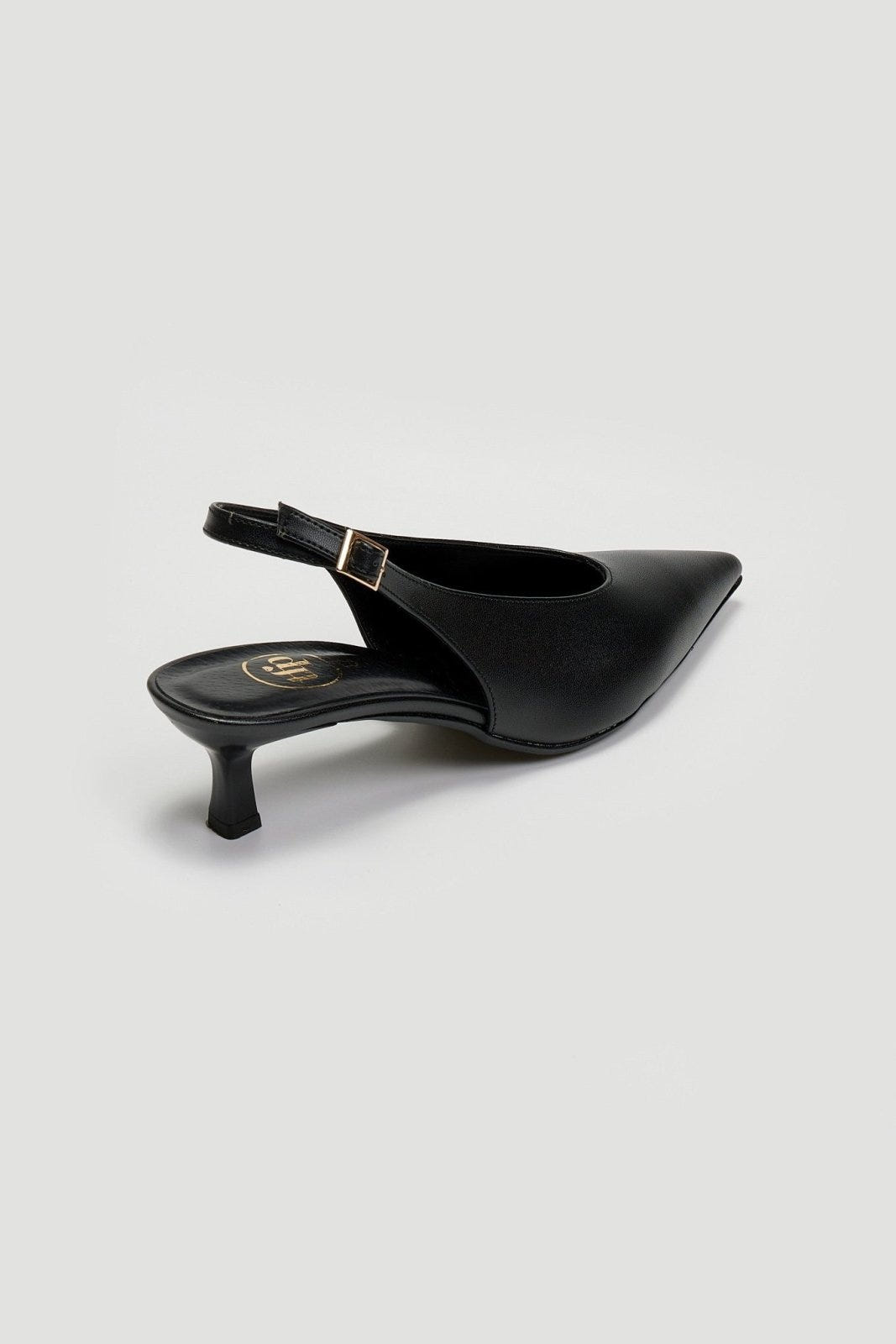 Γόβες ματ μυτερές slingback TFP - Μαύρο - thefashionproject.gr - TFP