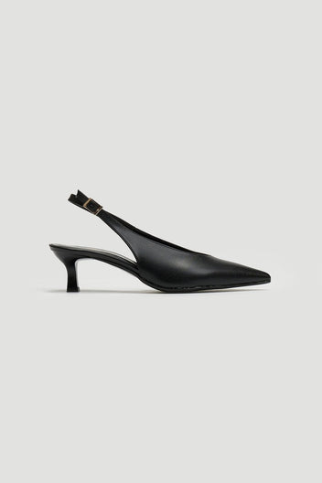 Γόβες ματ μυτερές slingback TFP - Μαύρο - thefashionproject.gr - TFP