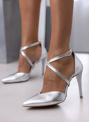Γόβες με crossover λουράκια TFP - Ασημί - thefashionproject.gr - TFP