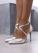 Γόβες με crossover λουράκια TFP - Ασημί - thefashionproject.gr - TFP