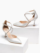 Γόβες με crossover λουράκια TFP - Λευκό - thefashionproject.gr - TFP