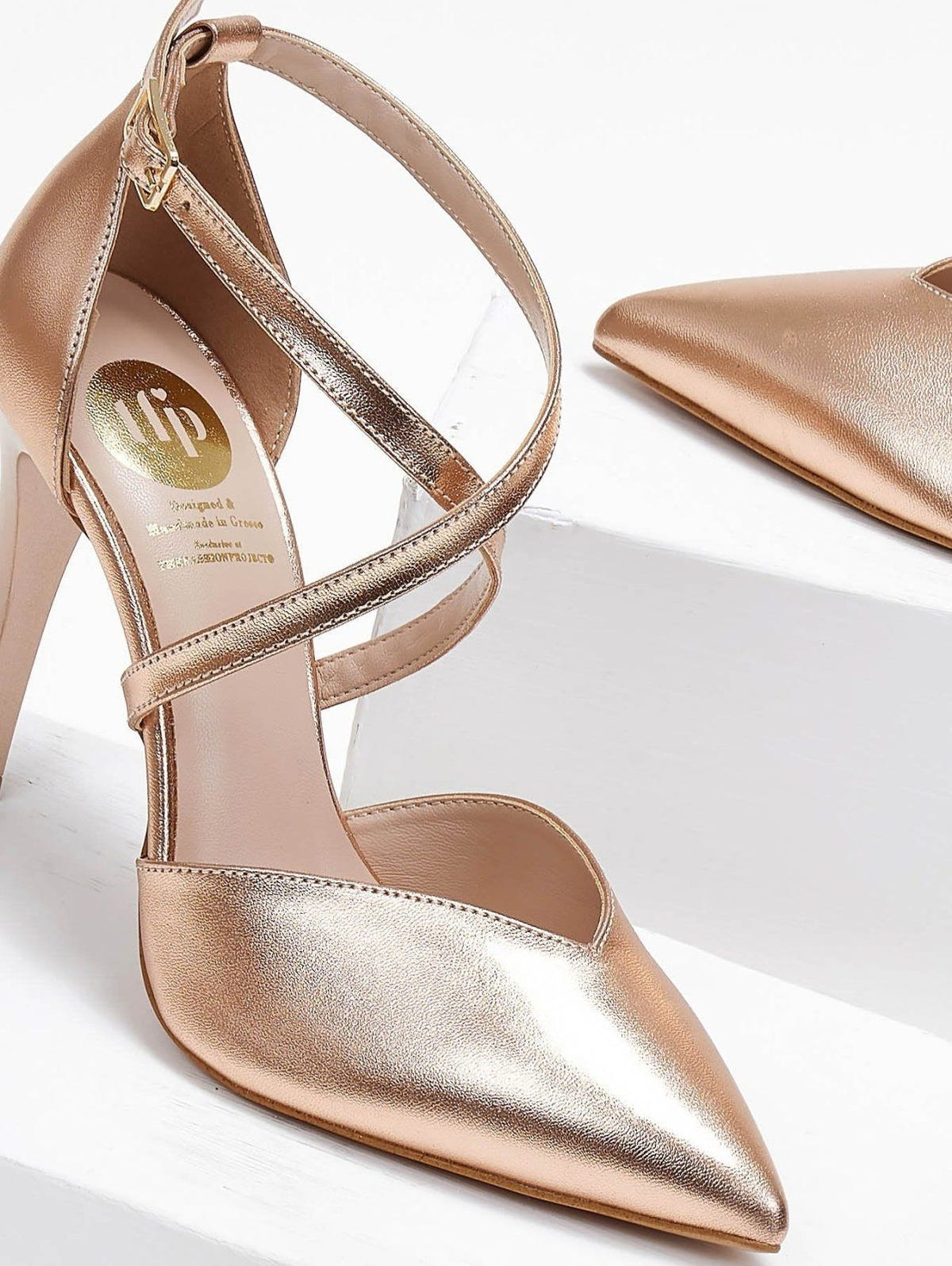 Γόβες με crossover λουράκια TFP - Χαλκός - thefashionproject.gr - TFP