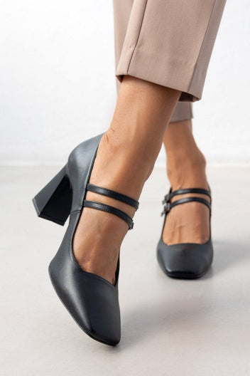 Γόβες με διπλή μπαρέτα TFP - Μαύρο - thefashionproject.gr - TFP