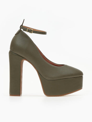 Γόβες με φιάπα και μπαρέτα Vizzano 1400.102 - Λαδί - thefashionproject.gr - VIZZANO
