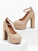 Γόβες με φιάπα και μπαρέτα Vizzano 1400.102 - Μπεζ - thefashionproject.gr - VIZZANO