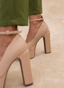 Γόβες με φιάπα και μπαρέτα Vizzano 1400.102 - Μπεζ - thefashionproject.gr - VIZZANO
