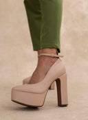 Γόβες με φιάπα και μπαρέτα Vizzano 1400.102 - Μπεζ - thefashionproject.gr - VIZZANO