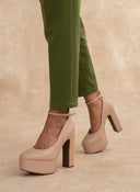 Γόβες με φιάπα και μπαρέτα Vizzano 1400.102 - Μπεζ - thefashionproject.gr - VIZZANO