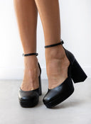 Γόβες με μπαρέτα και φιάπα TFP - Μαύρο - thefashionproject.gr - TFP