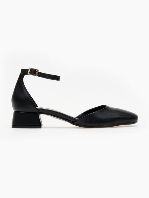 Zapatos de salón con tira al tobillo - Negro