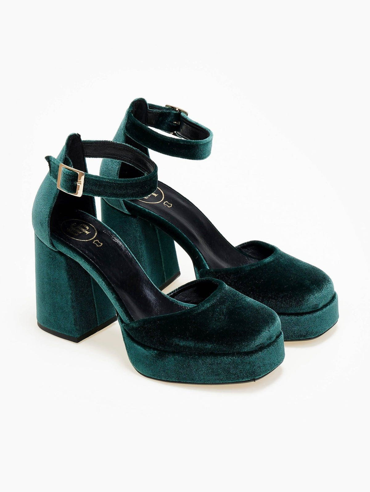 Γόβες με μπαρέτα velvet TFP - Κυπαρισσί - thefashionproject.gr - TFP