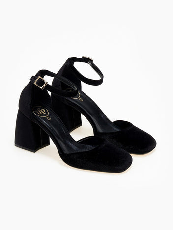 Γόβες με μπαρέτα velvet TFP - Μαύρο - thefashionproject.gr - TFP