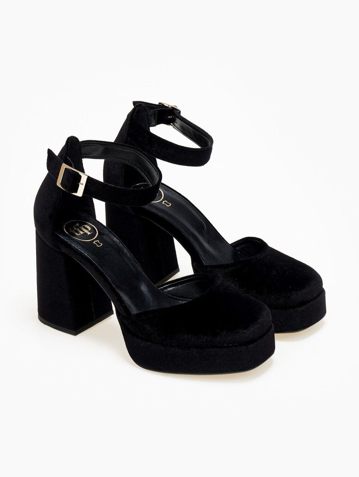 Γόβες με μπαρέτα velvet TFP - Μαύρο - thefashionproject.gr - TFP