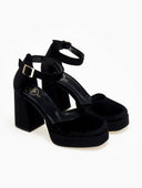 Γόβες με μπαρέτα velvet TFP - Μαύρο - thefashionproject.gr - TFP