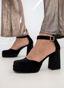Γόβες με μπαρέτα velvet TFP - Μαύρο - thefashionproject.gr - TFP