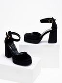 Γόβες με μπαρέτα velvet TFP - Μαύρο - thefashionproject.gr - TFP