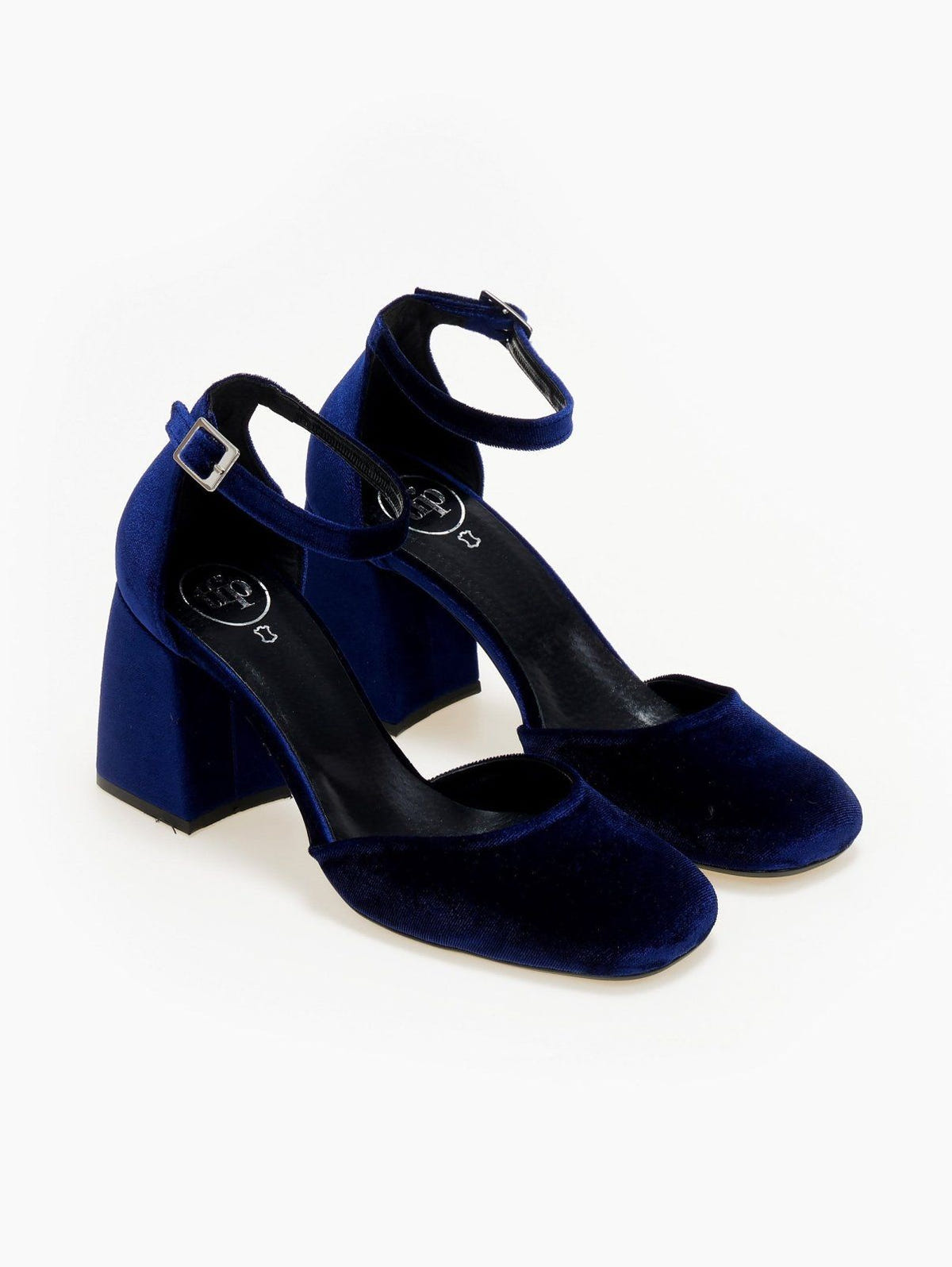 Γόβες με μπαρέτα velvet TFP - Μπλε - thefashionproject.gr - TFP